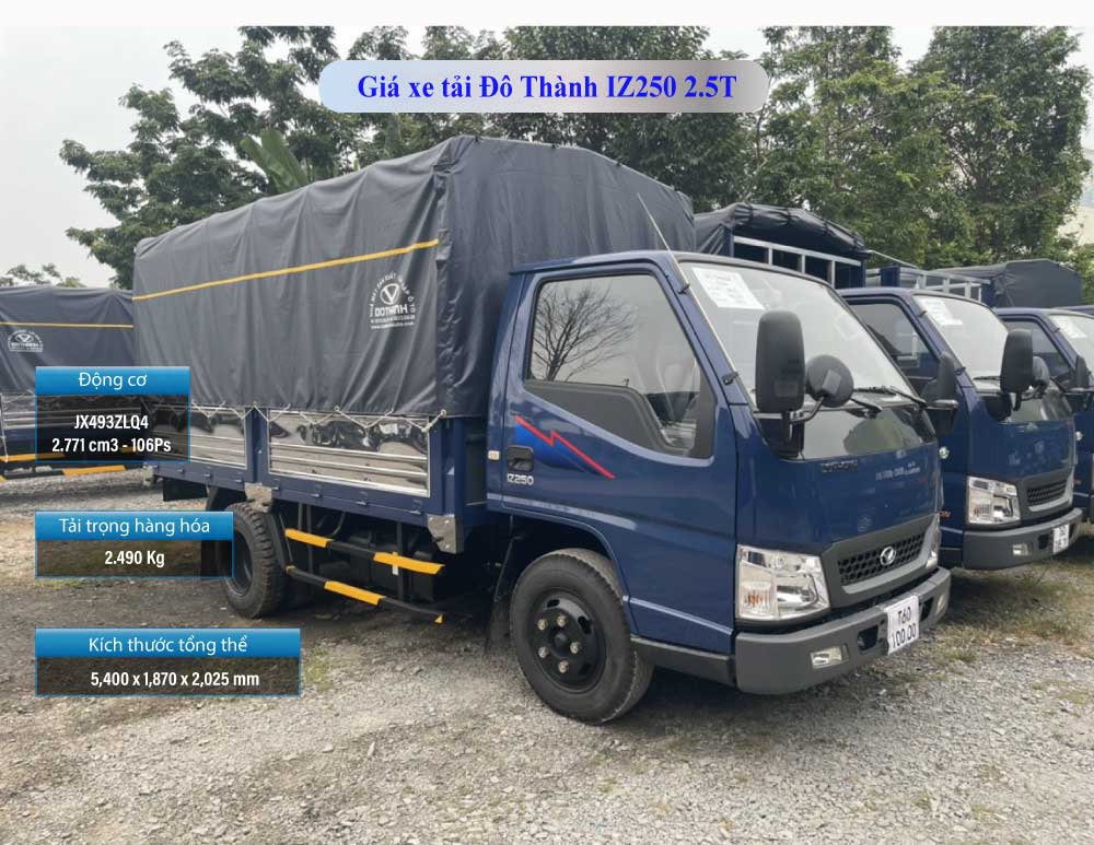 IZ250 Đô Thành 2.5T: thông số, giá xe tải và khuyến mãi (09/2022)